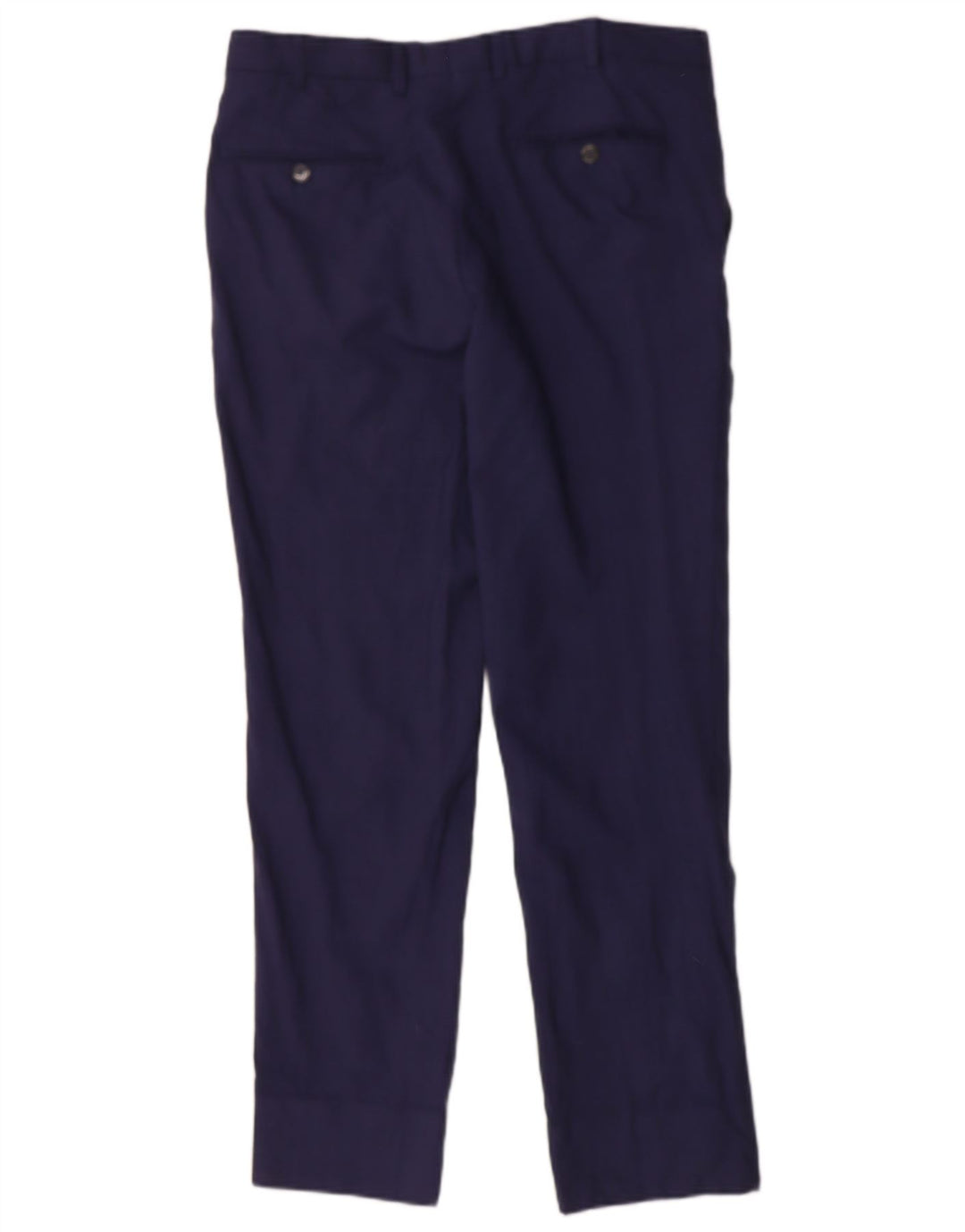 MASSIMO DUTTI Mens Slim Suit Trousers EU 42 Large W32 L30 Navy Blue Check