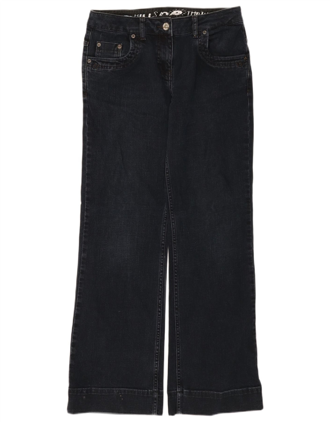 Fat Face Dame Bootcut Jeans UK 10 Small W30 L32 Navy Blue Bomuld