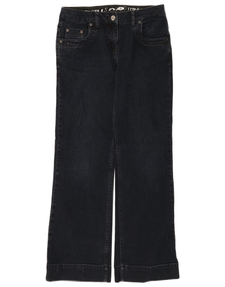 Fat Face Dame Bootcut Jeans UK 10 Small W30 L32 Navy Blue Bomuld