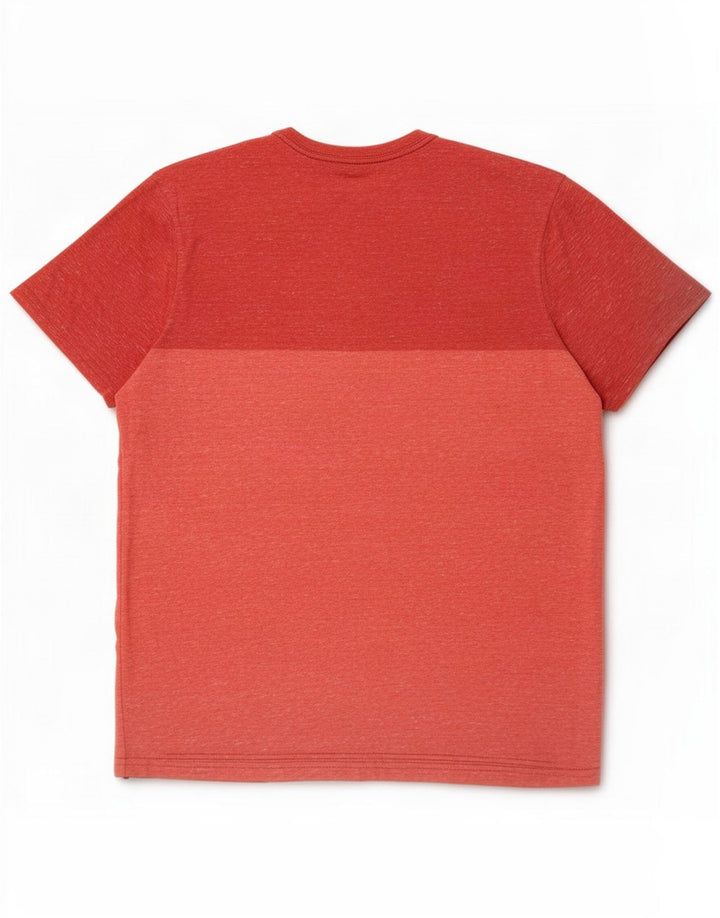 Mossimo Herre T-Shirt Top Medium Rød Colourblock Bomuld