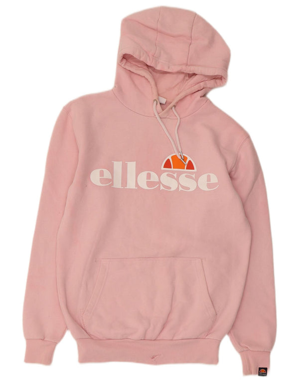 ELLESSE Oversized grafisk hættetrøje til kvinder UK 8 Small Pink Bomuld