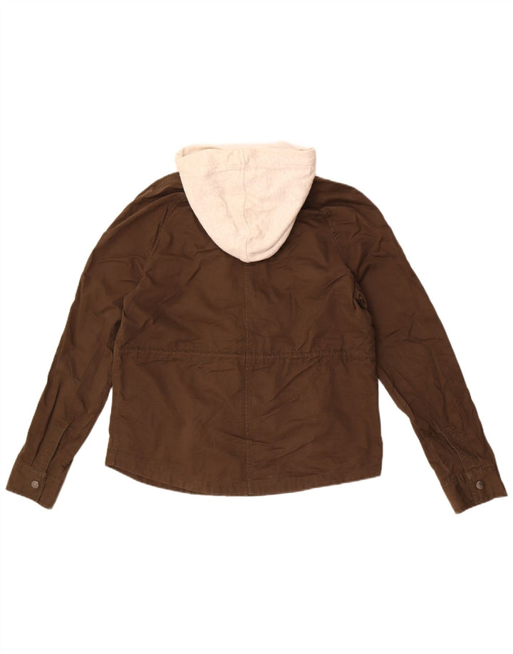 Superdry Bomberjakke med hætte til kvinder UK 14 Medium Khaki Bomuld