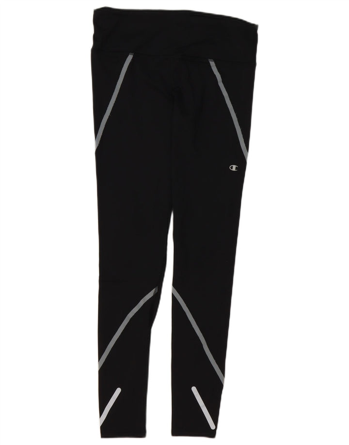 CHAMPION Womens Leggings UK 12 Medium  Black Polyester