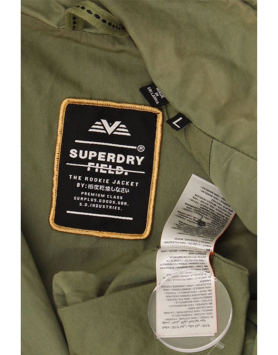 SUPERDRY Militærjakke til mænd UK 40 Stor grøn bomuld