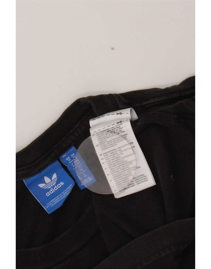 Adidas Herre grafisk T-shirt Top Medium Sort Bomuld