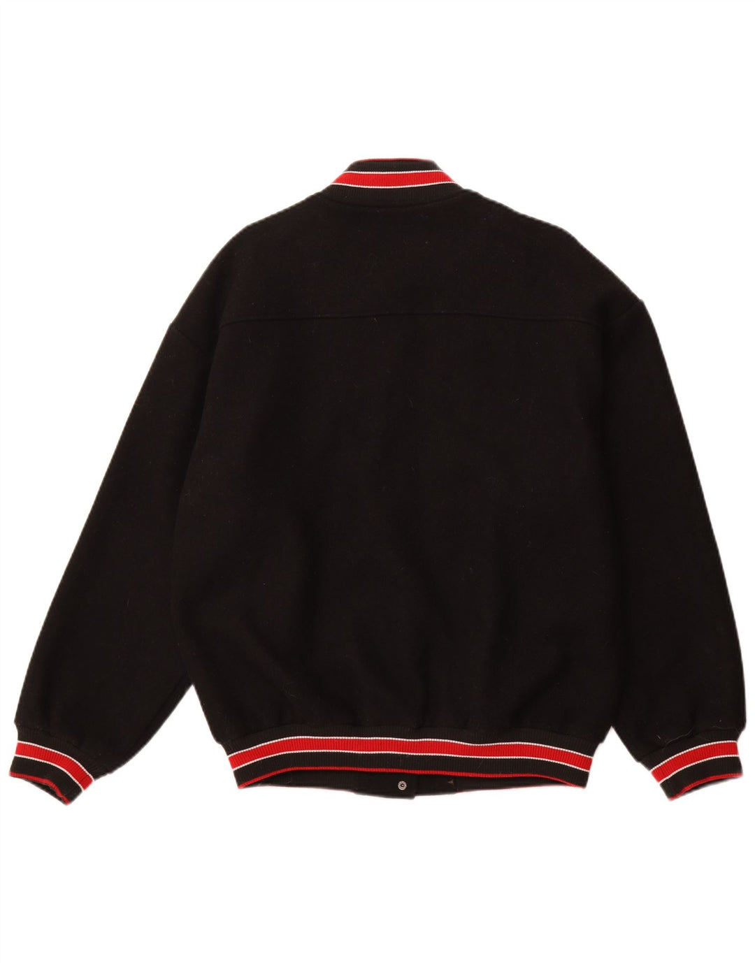 Vintage Herre Grafisk Varsity Jakke UK 38 Medium Sort Polyester