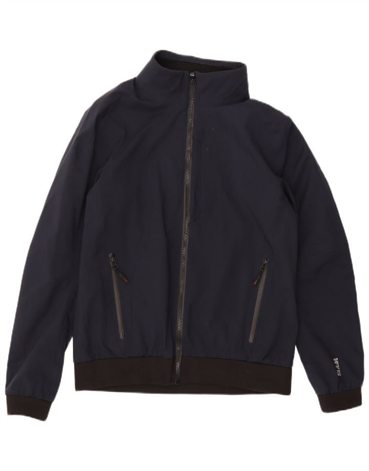 SLAM Herre Grafisk Bomber Jacket UK 40 Large Navy Blue Polyester