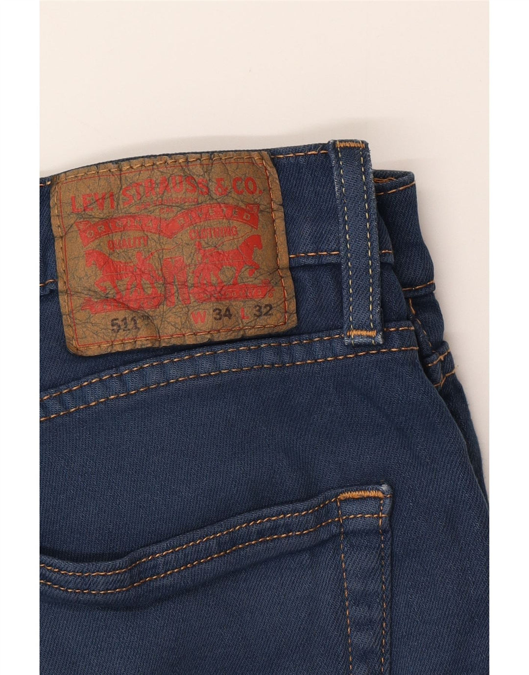 LEVI'S Herre 511 Slim Jeans W34 L32 Blå Bomuld