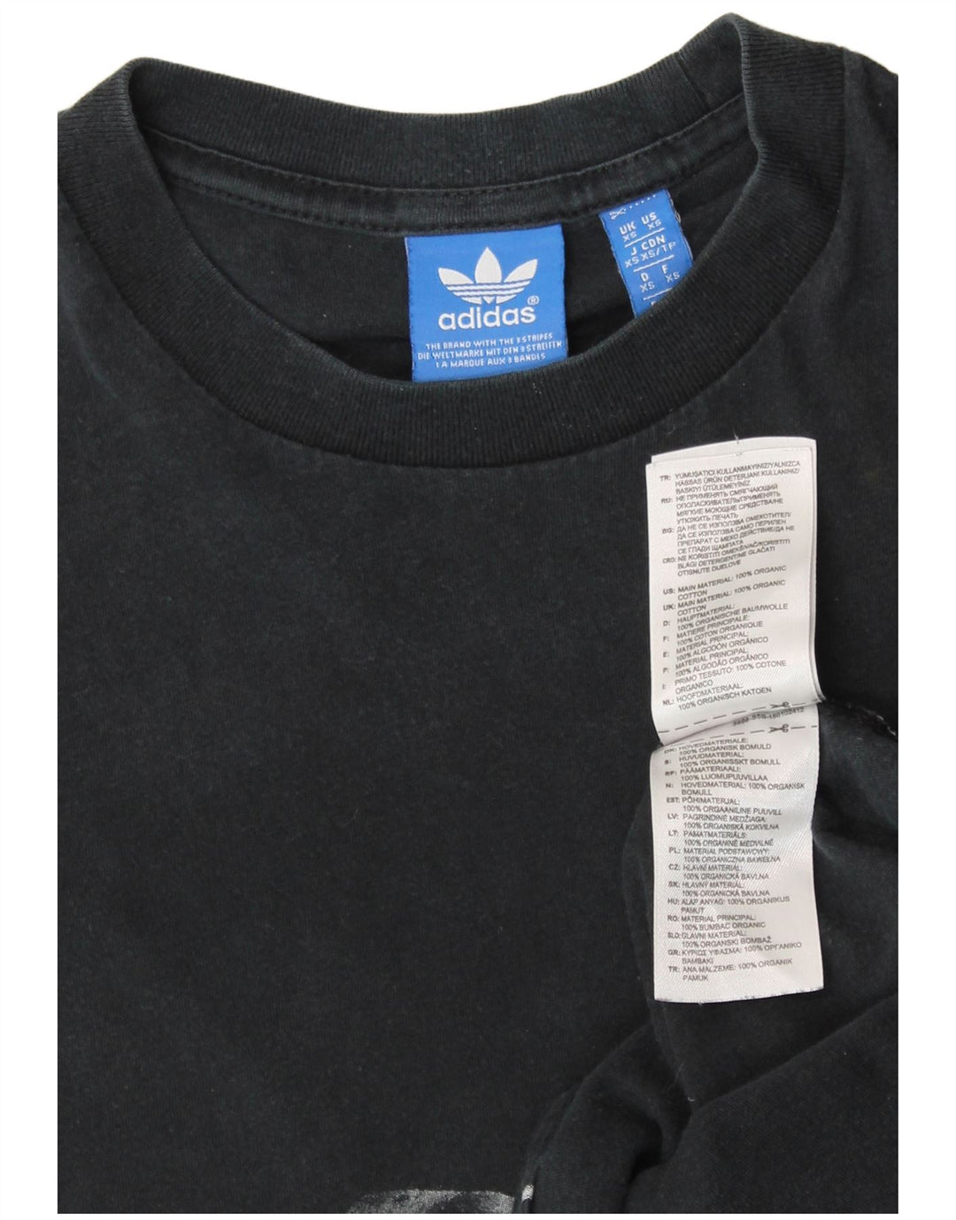 Adidas grafisk T-shirt top til kvinder 6 XS sort bomuld