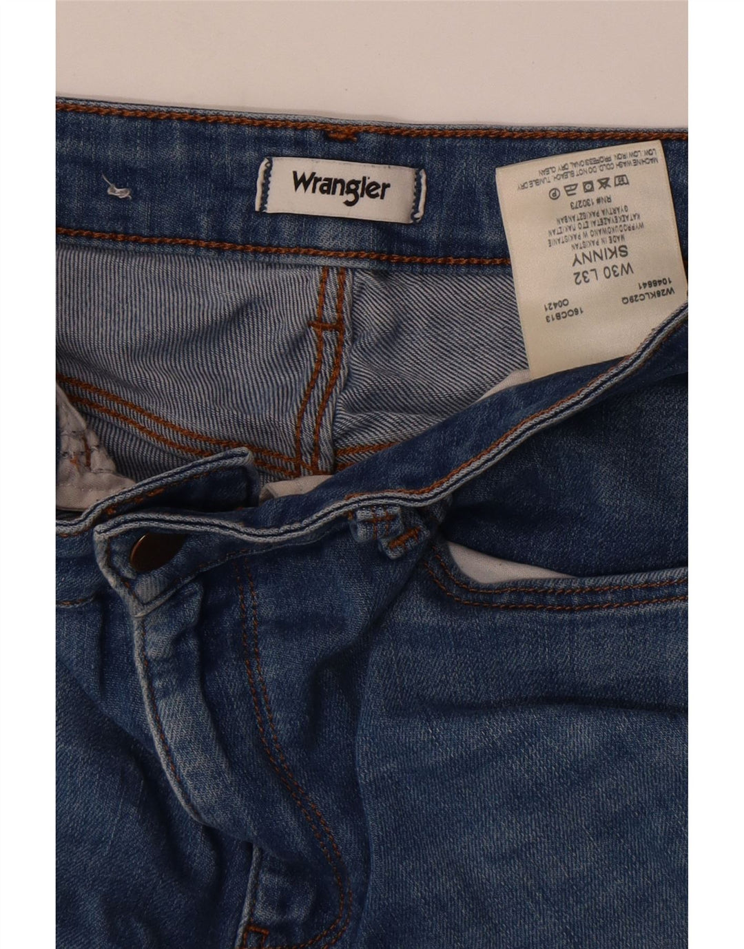 Wrangler Dame Skinny Jeans W30 L29 Blå Bomuld