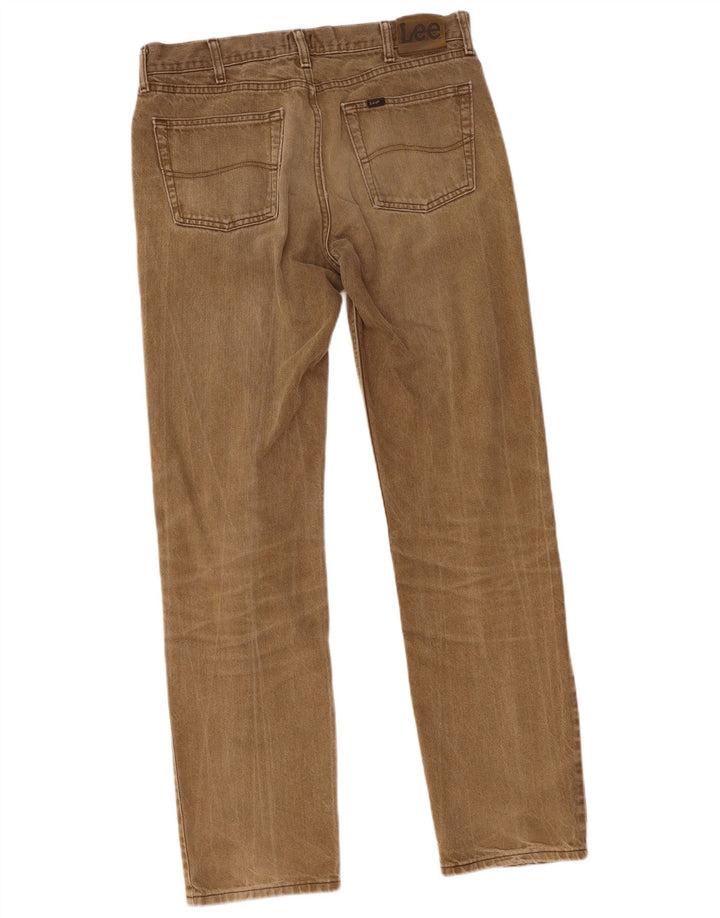 Lee Straight Jeans til mænd W35 L34 Khaki Bomuld