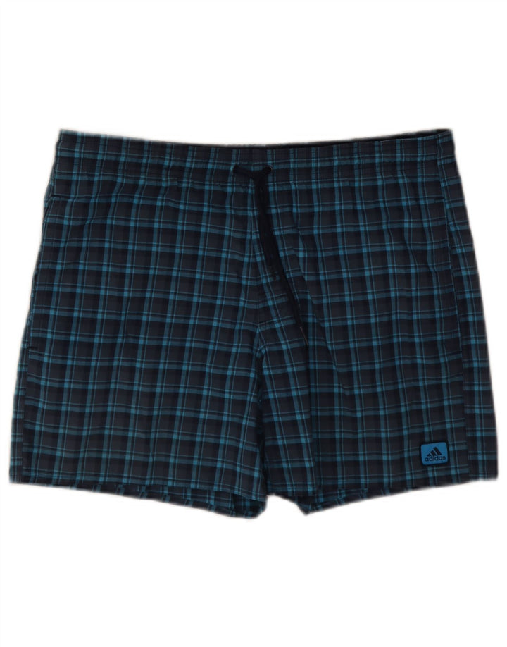 Adidas Badeshorts til mænd Små marineblå ternet polyester