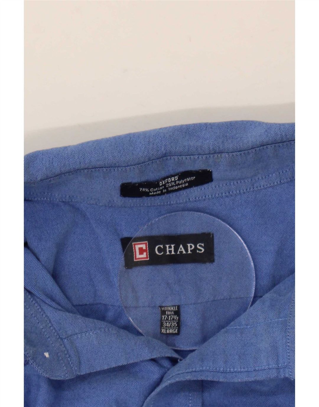 Chaps Herre Oxford skjorte str. 17 1/2 XL Blå Bomuld