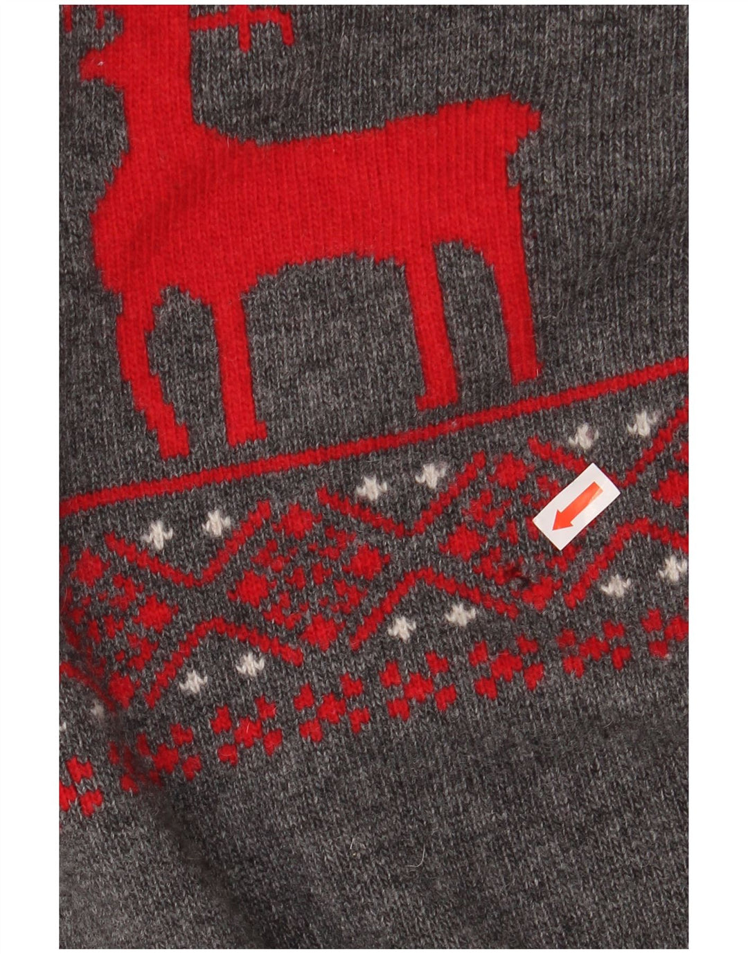 BARBOUR drenge sjalhals sweater 15-16 år 2XL grå Fair Isle uld