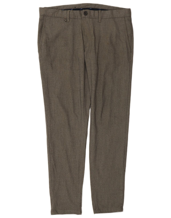 Zara Herre Slim Chino Bukser EU 42 Large W32 L29 Grå Polyester