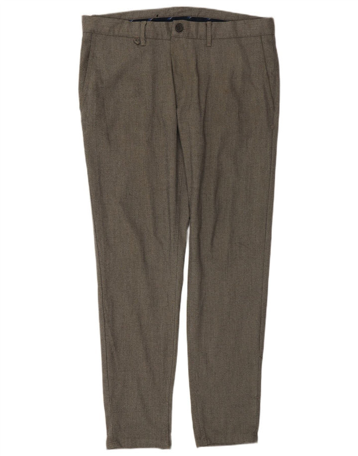 Zara Herre Slim Chino Bukser EU 42 Large W32 L29 Grå Polyester