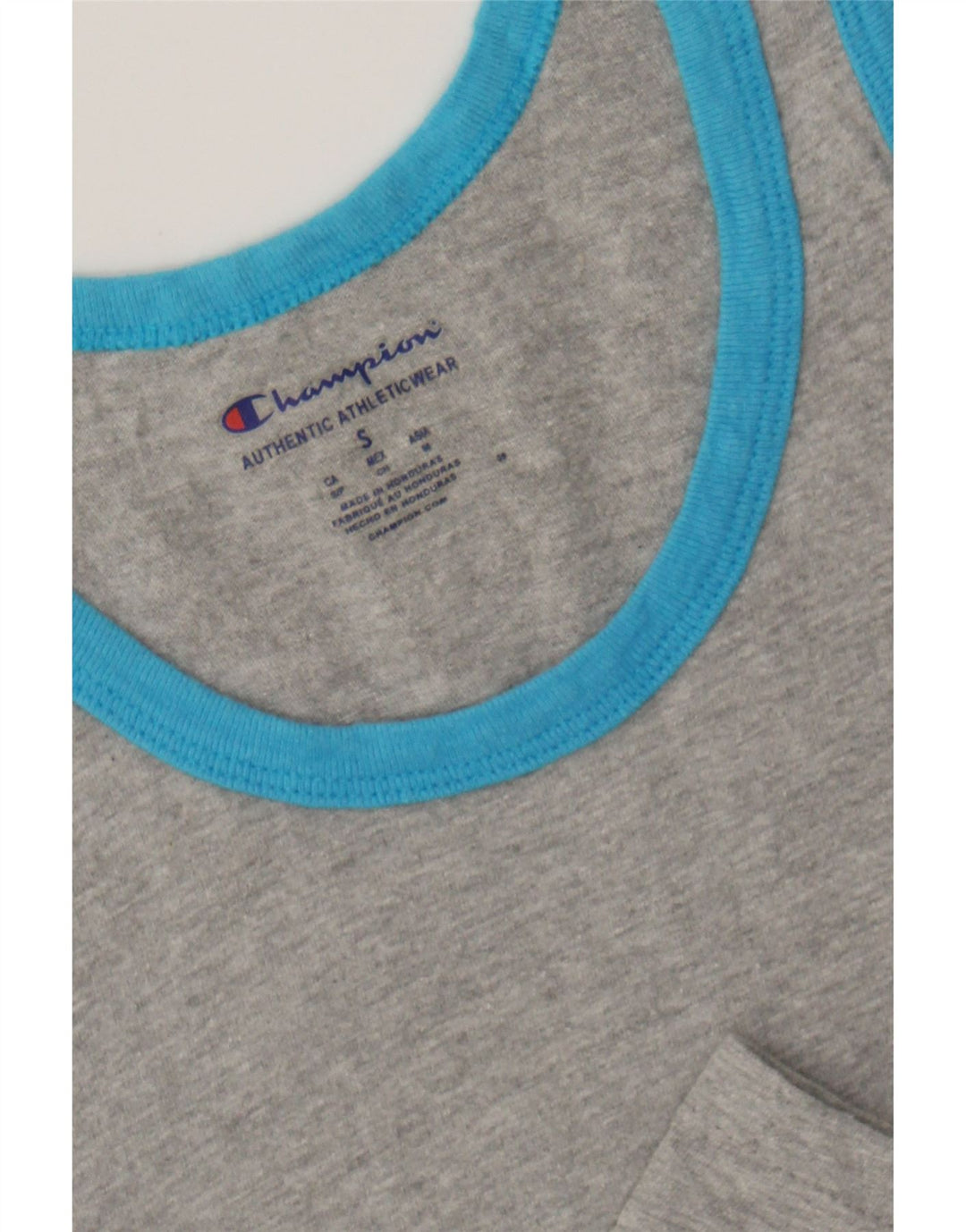 CHAMPION Mens Graphic Vest Top Small Grey Cotton Vintage Champion and Second-Hand Champion from Messina Hembry 