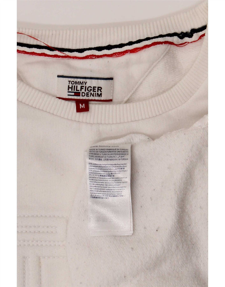 Tommy Hilfiger Herre Grafisk Sweatshirt Jumper Medium Hvid Bomuld