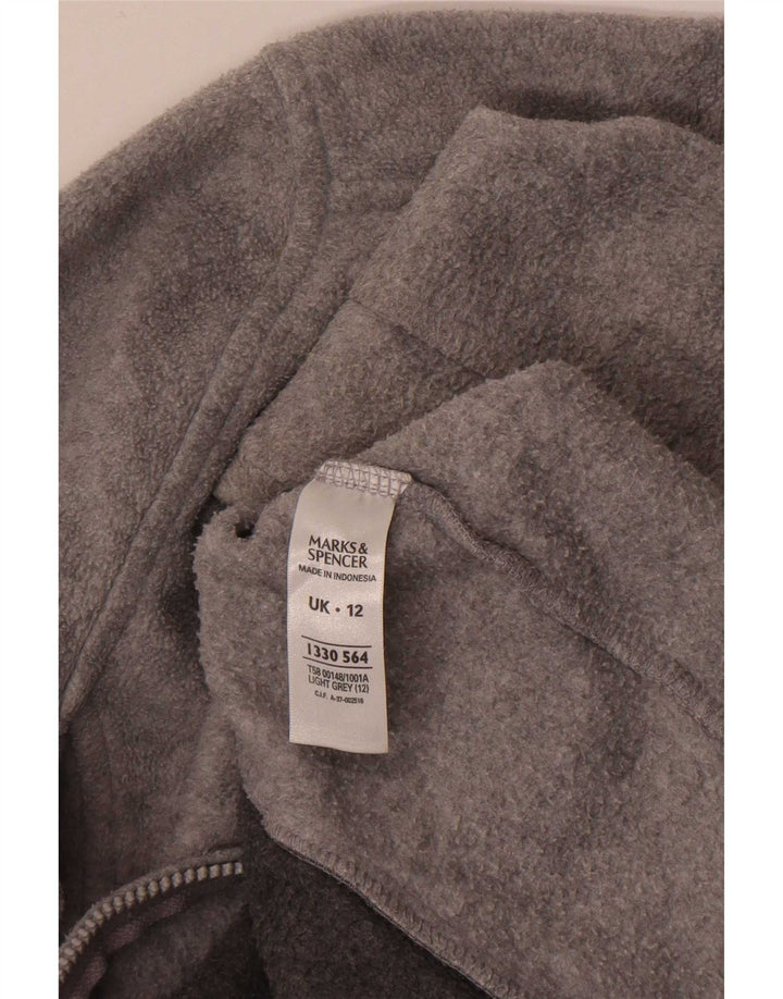 Marks & Spencer Fleecejakke til kvinder UK 12 Medium Grey Polyester