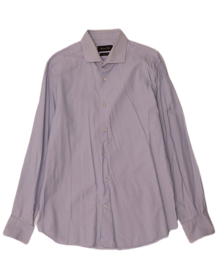 Massimo Dutti Herre Slim Fit Skjorte Str. 41 16 Stor Blå
