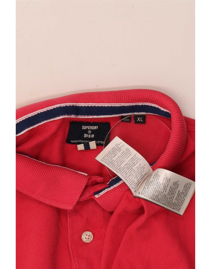 Superdry herre poloshirt XL rød bomuld