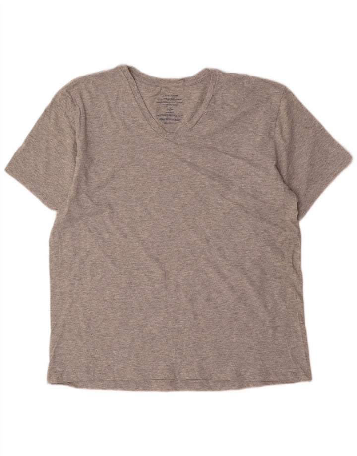 Calvin Klein Herre T-Shirt Top Stor Grå Flecked Bomuld