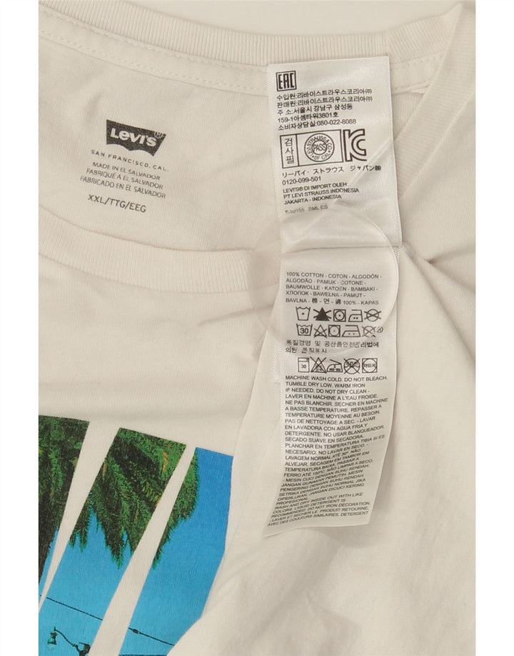 LEVI'S Mens Graphic T-Shirt Top 2XL White Cotton