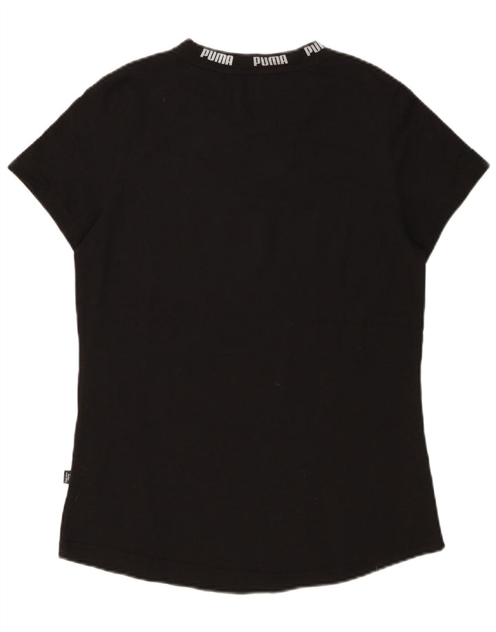 Puma Grafisk T-Shirt Top UK 12 Medium Sort Bomuld