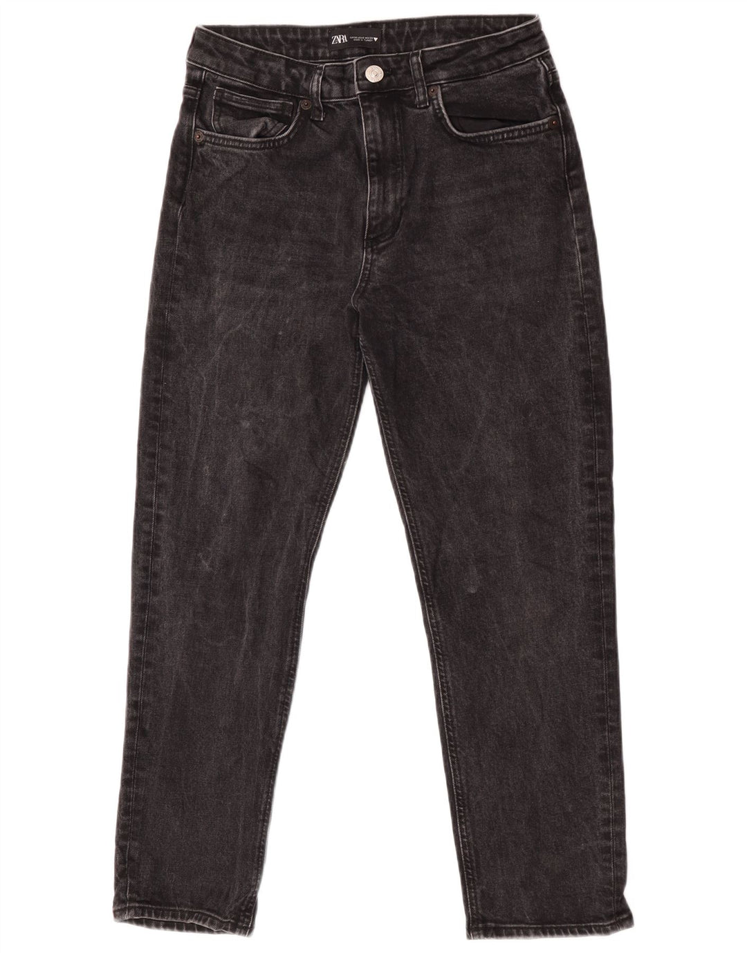Zara Dame Slim Jeans EU 38 Small W28 L26 Sort Bomuld