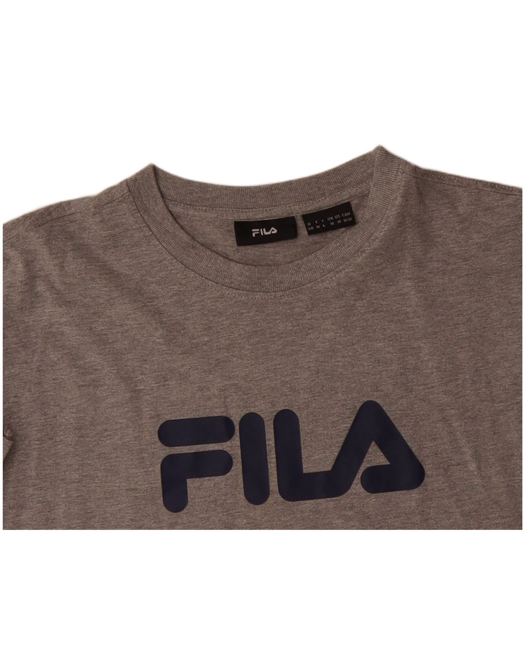 FILA Mens Graphic T-Shirt Top Medium Grey Cotton