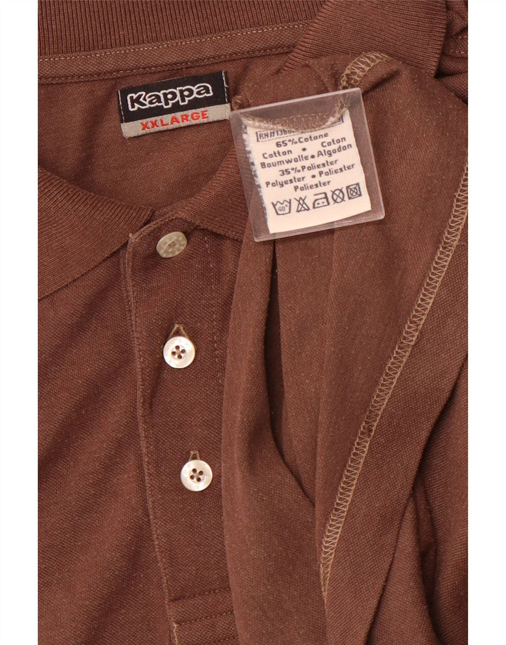 KAPPA Poloskjorte til mænd 2XL brun bomuld