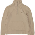 Zara Sweatshirt med lynlås til mænd, medium beige bomuld