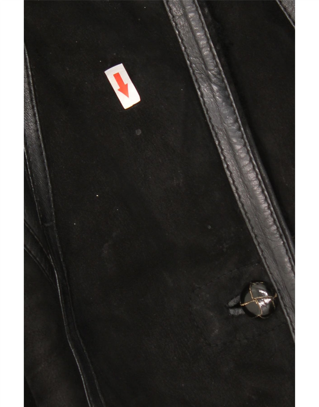 Vintage Dame Shearling Coat IT 44 Medium Black Patchwork Shearling