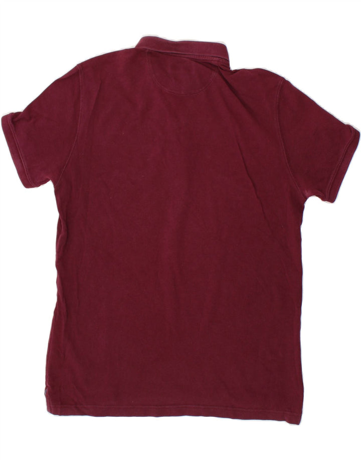 MASSIMO DUTTI Mens Regular Fit Polo Shirt Large Maroon Cotton Vintage Massimo Dutti and Second-Hand Massimo Dutti from Messina Hembry 