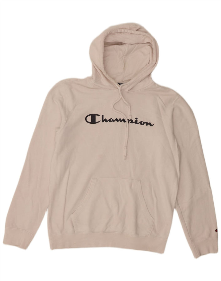 Champion Herre grafisk hættetrøje Jumper Medium hvid bomuld