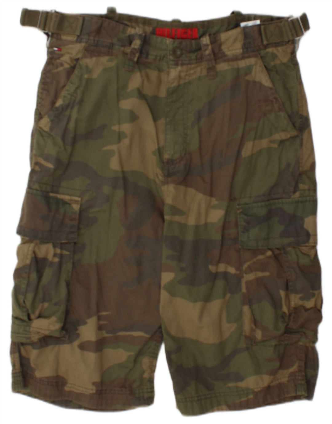 Tommy Hilfiger Herre Cargo Shorts W32 Medium Khaki Bomuld