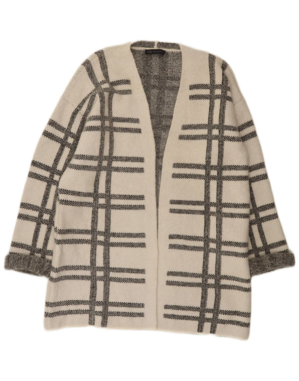 Marks & Spencer Dame Longline Cardigan Sweater UK 16 Large White Check