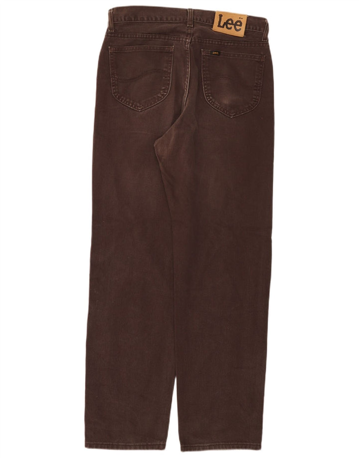 Lee Mens Kansas Straight Jeans W34 L32 Brun Bomuld
