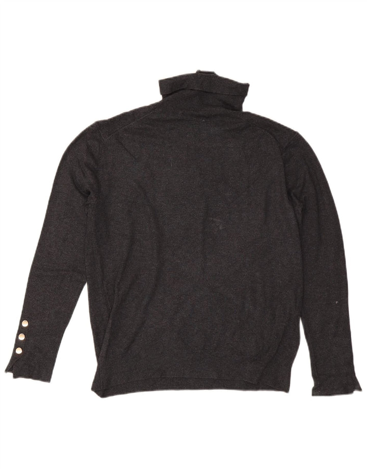 Zara Dame Rullehals Jumper Sweater UK 20 2XL Grå Flecked