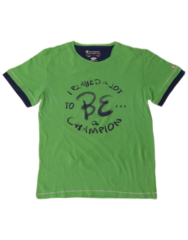Champion Boys Grafisk T-Shirt Top 13-14 år XL Grøn