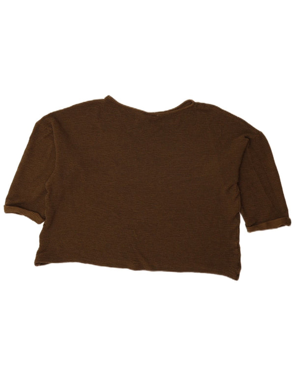 Zara Dame Oversized Top 3/4 ærme UK 16 Stor Brun