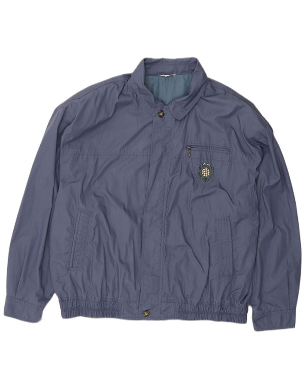 Vintage bomberjakke til mænd IT 60 5XL marineblå polyester