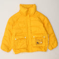VINTAGE Womens Padded Jacket One Size Yellow Colourblock Polyester