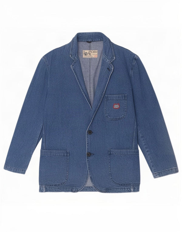 Ontario Herre 2-knaps Denim Blazer Jacket UK 42 XL Blå Bomuld