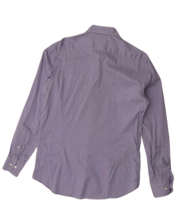 Massimo Dutti Herre Slim Fit Skjorte Str. 41 16 Stor Blå Nålestribe