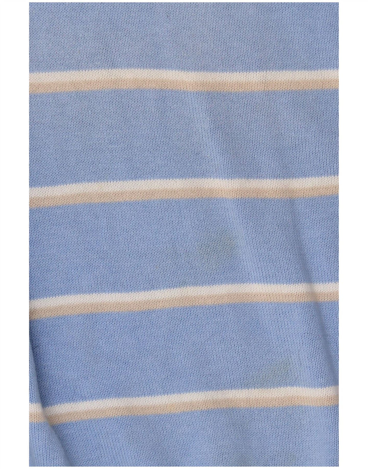Kappa Herre V-hals sweater mellemblå stribet bomuld