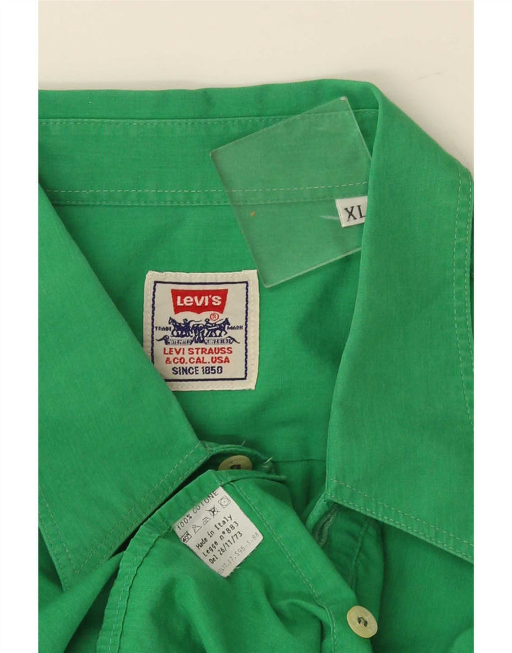 Levi's Kortærmet Herreskjorte XL Grøn Bomuld