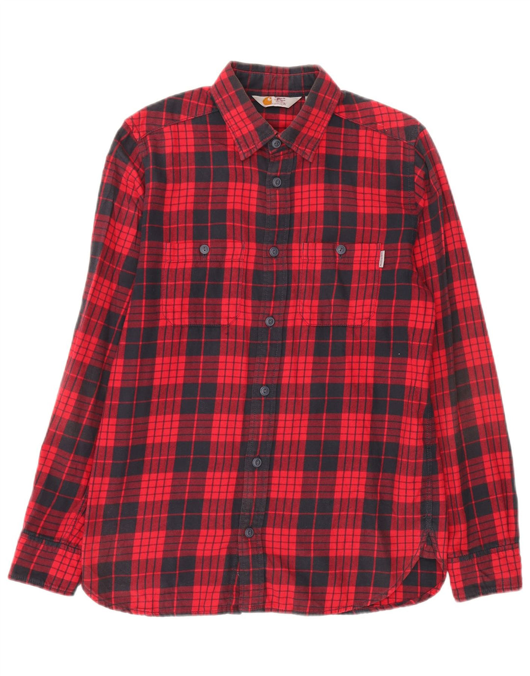 Carhartt Herre flannel skjorte lille rød plaid bomuld