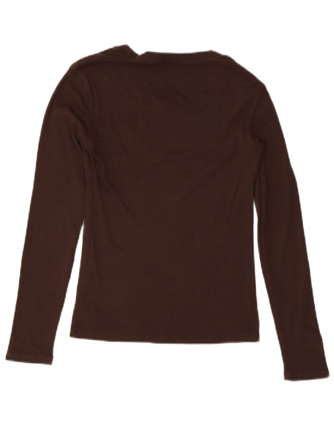 Zara Dame Top Langærmet UK 12 Medium Brun Bomuld