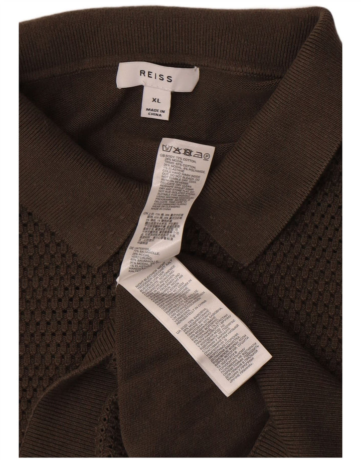 Reiss herre poloshirt XL brun bomuld